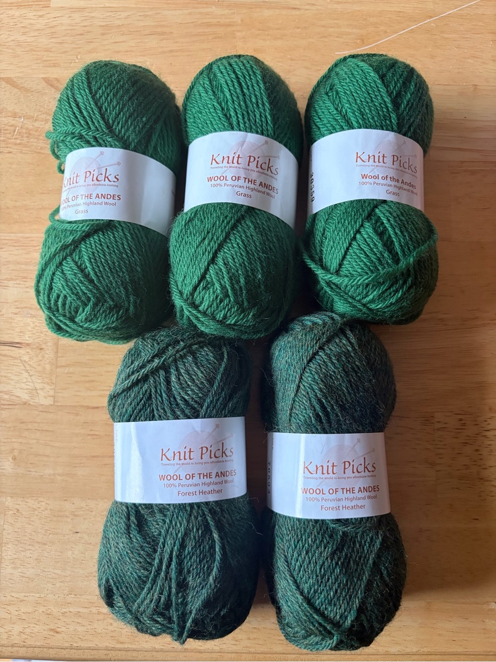 5 Wool of the Andes Yarn - Grass & Forest Heather Green